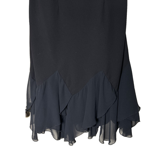 Vintage Y2k Black Floral Embroidered Sheer Ruffle Size M Fairy Grunge Whimsigoth - Picture 3 of 6